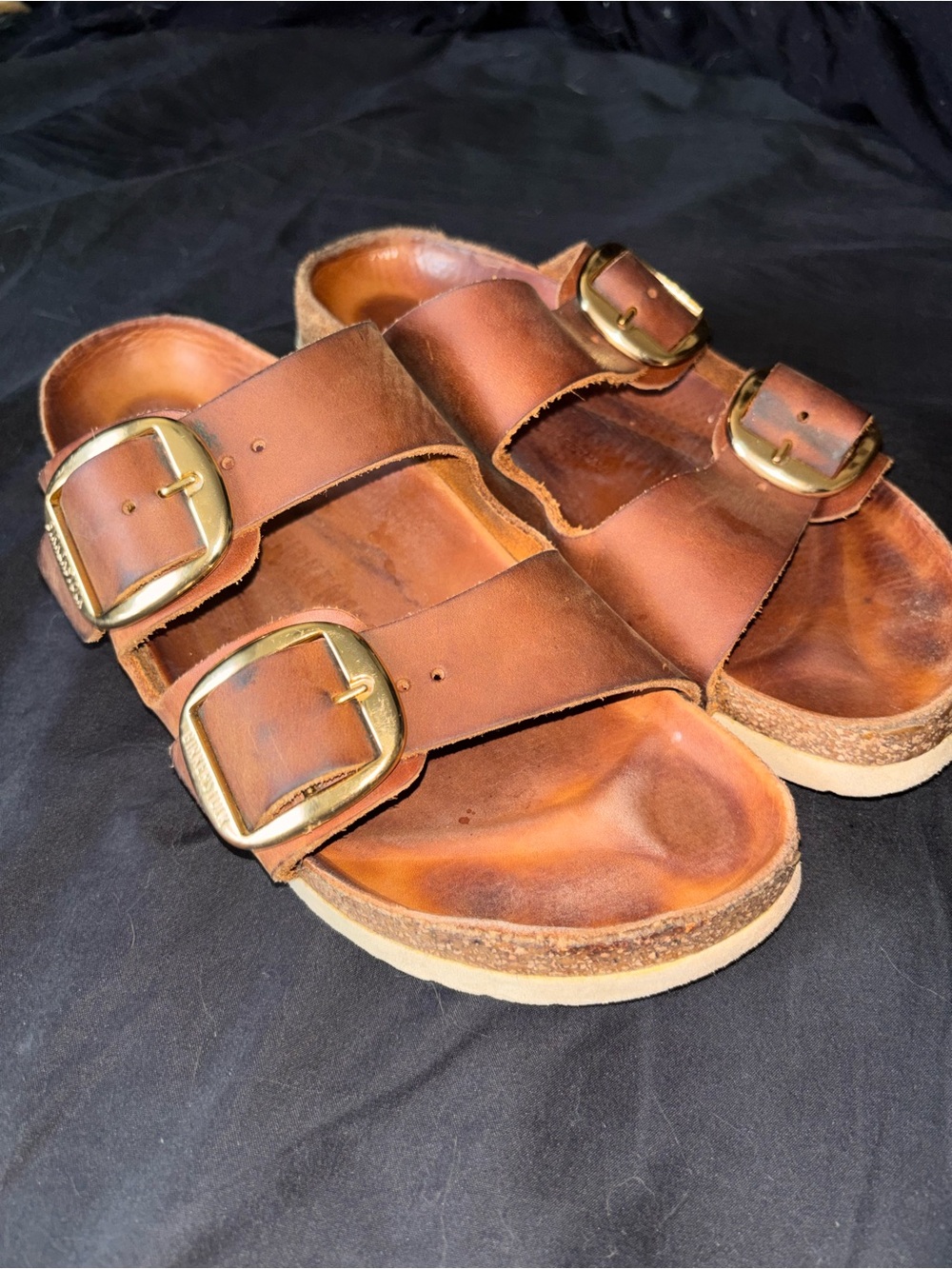 Birkenstock Brown Leather Double Buckle Women’s Sandals